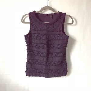 J. Crew fringey tweed and lace blouse (40)